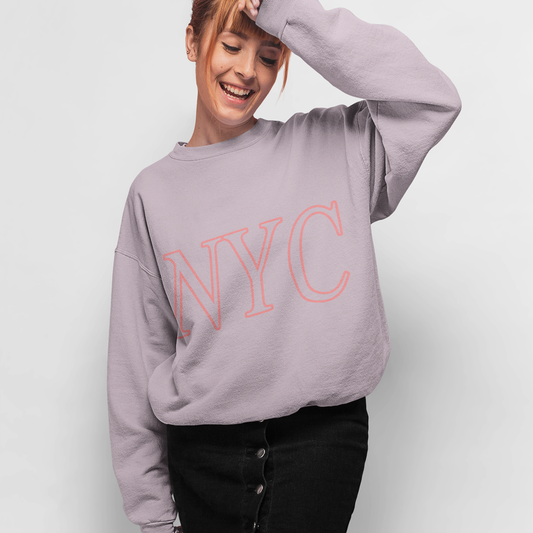 Womens Pink NYC Crewneck Sweatshirt - TruGlo Fit #