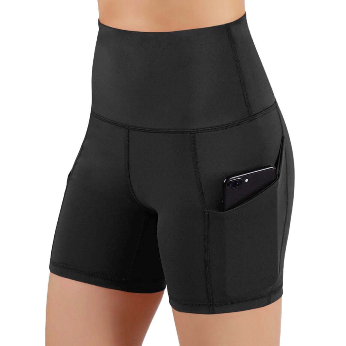 Jolie High-Waisted Athletic Shorts with Hip Pockets - TruGlo Fit #