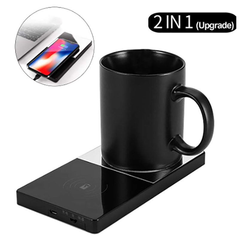 2 In 1 Heating Mug Cup Warmer Electric Wireless Charger - TruGlo Fit #