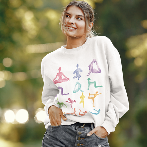 Yoga Theme Crewneck Sweatshirt - TruGlo Fit #