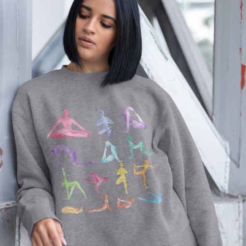 Yoga Theme Crewneck Sweatshirt - TruGlo Fit #