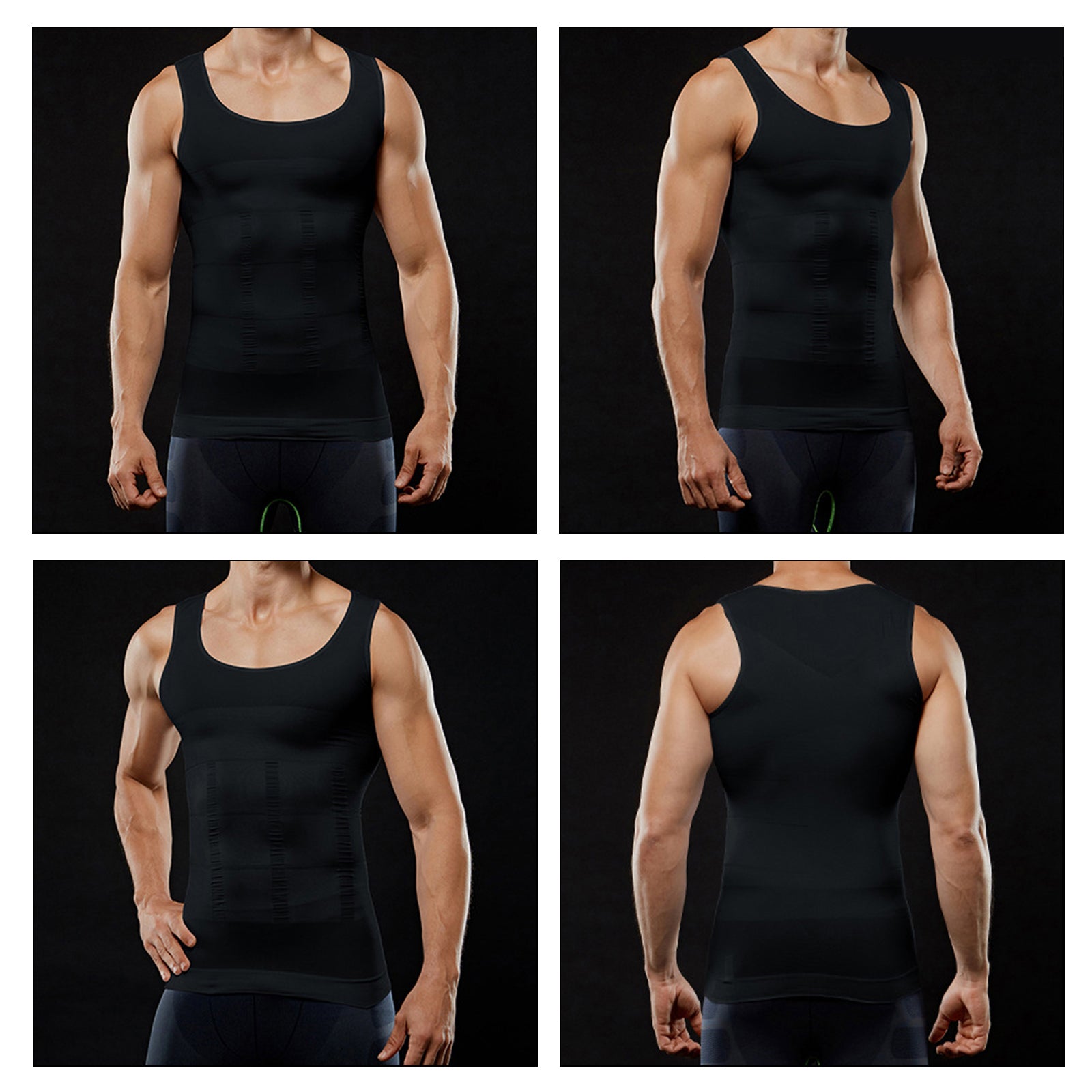 Aptoco Compression Shirt for Men Shapewear Vest Body Shaper Undershirt - TruGlo Fit #