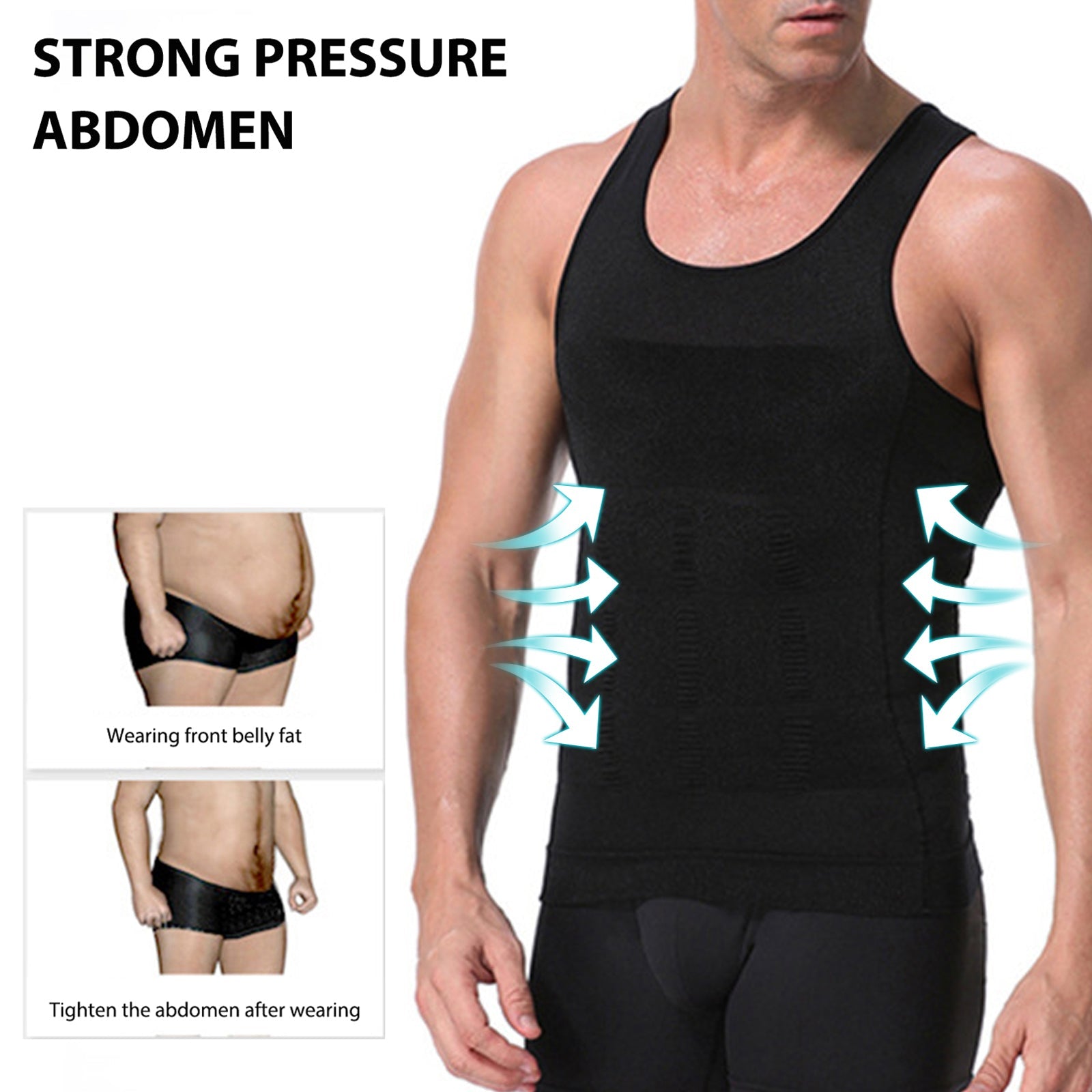 Aptoco Compression Shirt for Men Shapewear Vest Body Shaper Undershirt - TruGlo Fit #