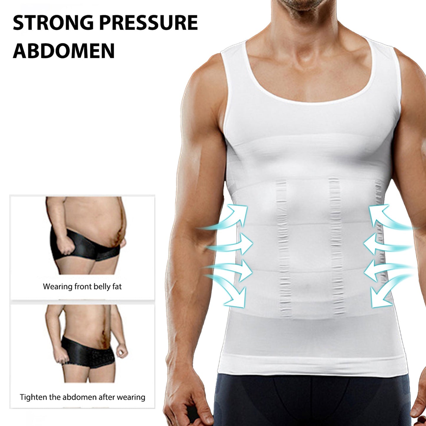 Aptoco Compression Shirt for Men Shapewear Vest Body Shaper Undershirt - TruGlo Fit #