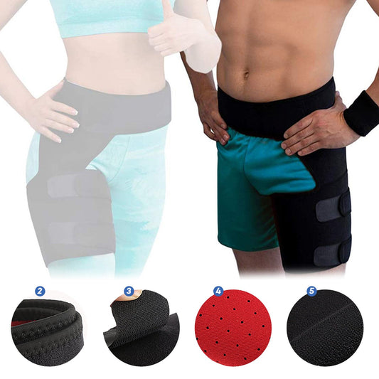 1 /2 Pcs Unisex Adjustable Hip Brace Thigh Compression Sleeve - TruGlo Fit #