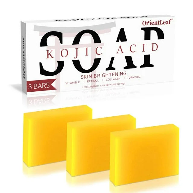 65g × 3 Bars Kojic Acid Soap Dark Spot Reduce Soap Bars with Vitamin C - TruGlo Fit #