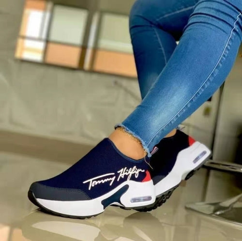 Casual Breathable Wedges Ladies Walking Sneakers Flat Women Shoes - TruGlo Fit #