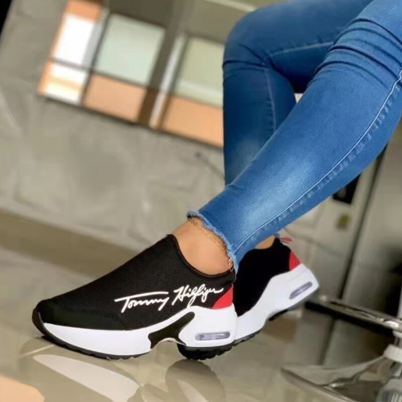 Casual Breathable Wedges Ladies Walking Sneakers Flat Women Shoes - TruGlo Fit #