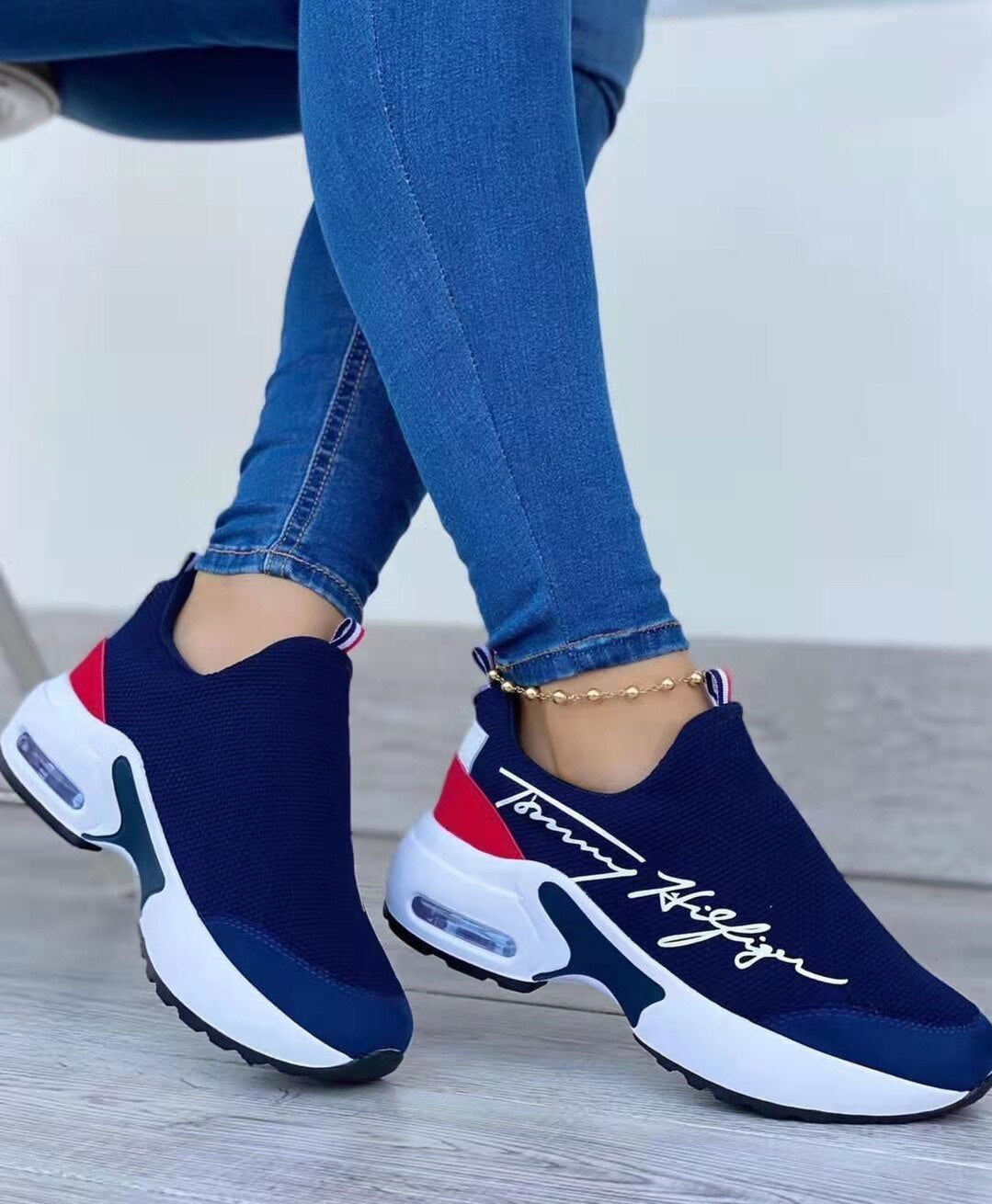 Casual Breathable Wedges Ladies Walking Sneakers Flat Women Shoes - TruGlo Fit #