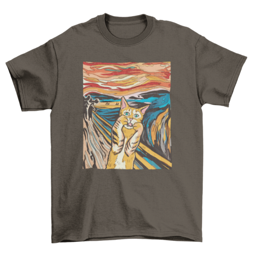 The Scream parody cat t-shirt - TruGlo Fit #