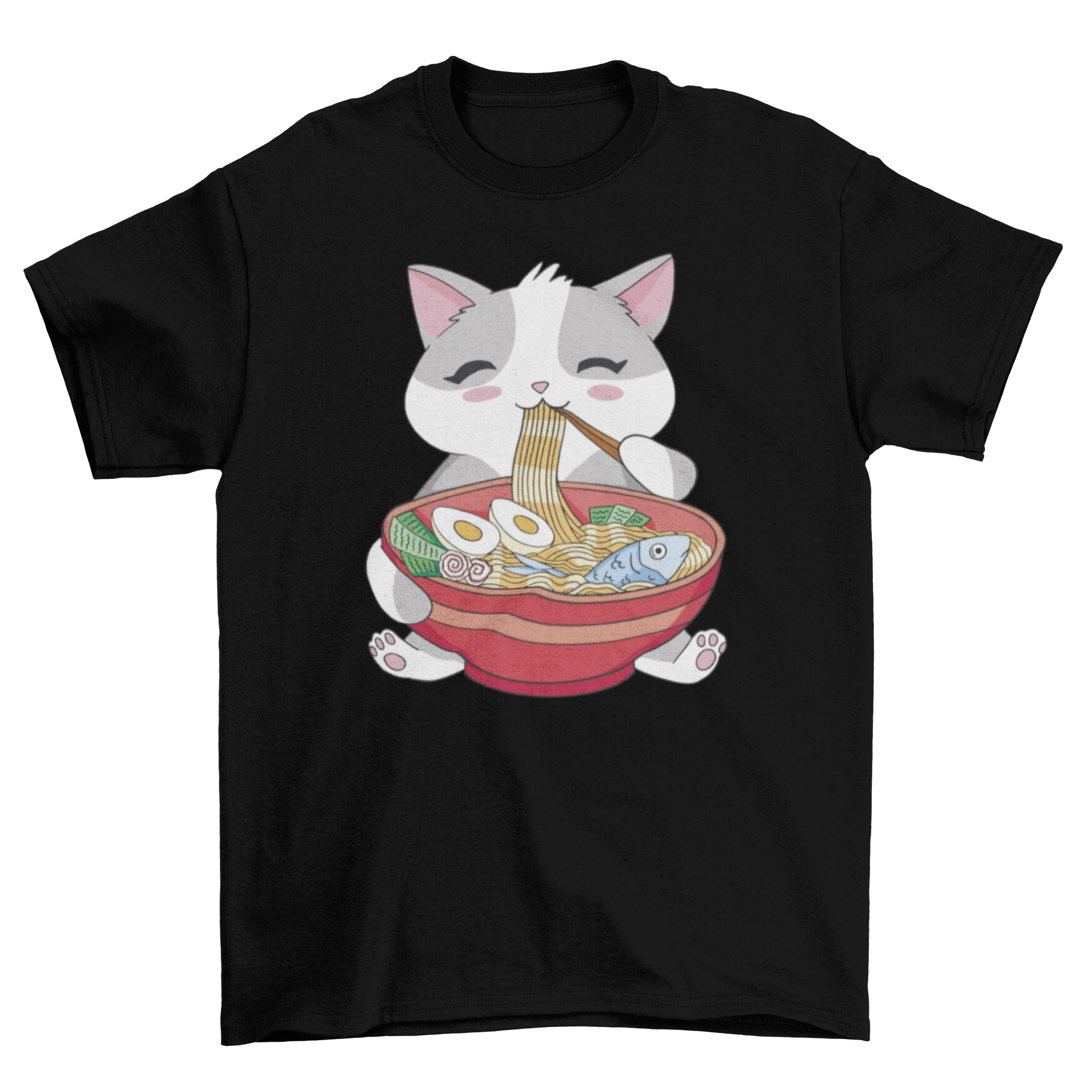 Cat animal eating ramen t-shirt - TruGlo Fit #