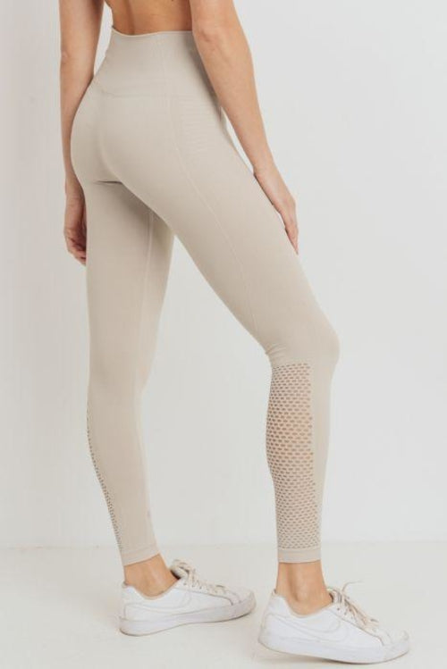 Ribbed and Perforated Seamless Highwaist Leggings - TruGlo Fit #