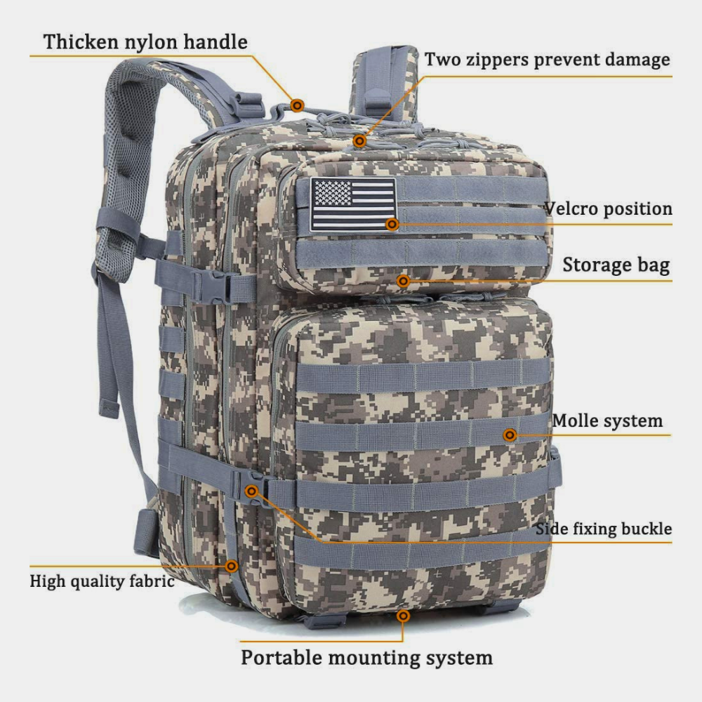 Military 3P Tactical 45L Backpack Army 3 Day Assault Pack Molle Bag - TruGlo Fit #