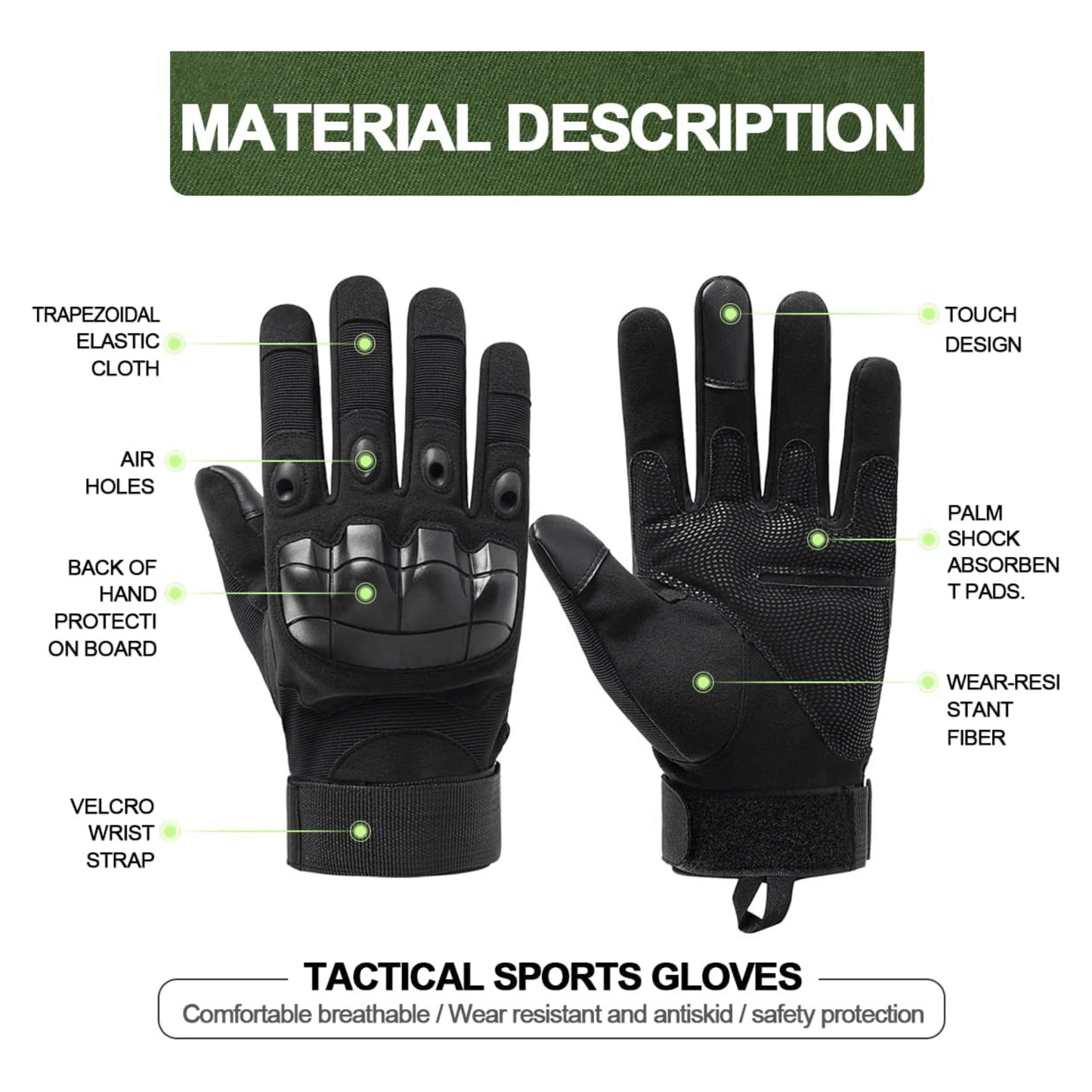 Tactical Military Airsoft Gloves for Outdoor Sports, Paintball, and