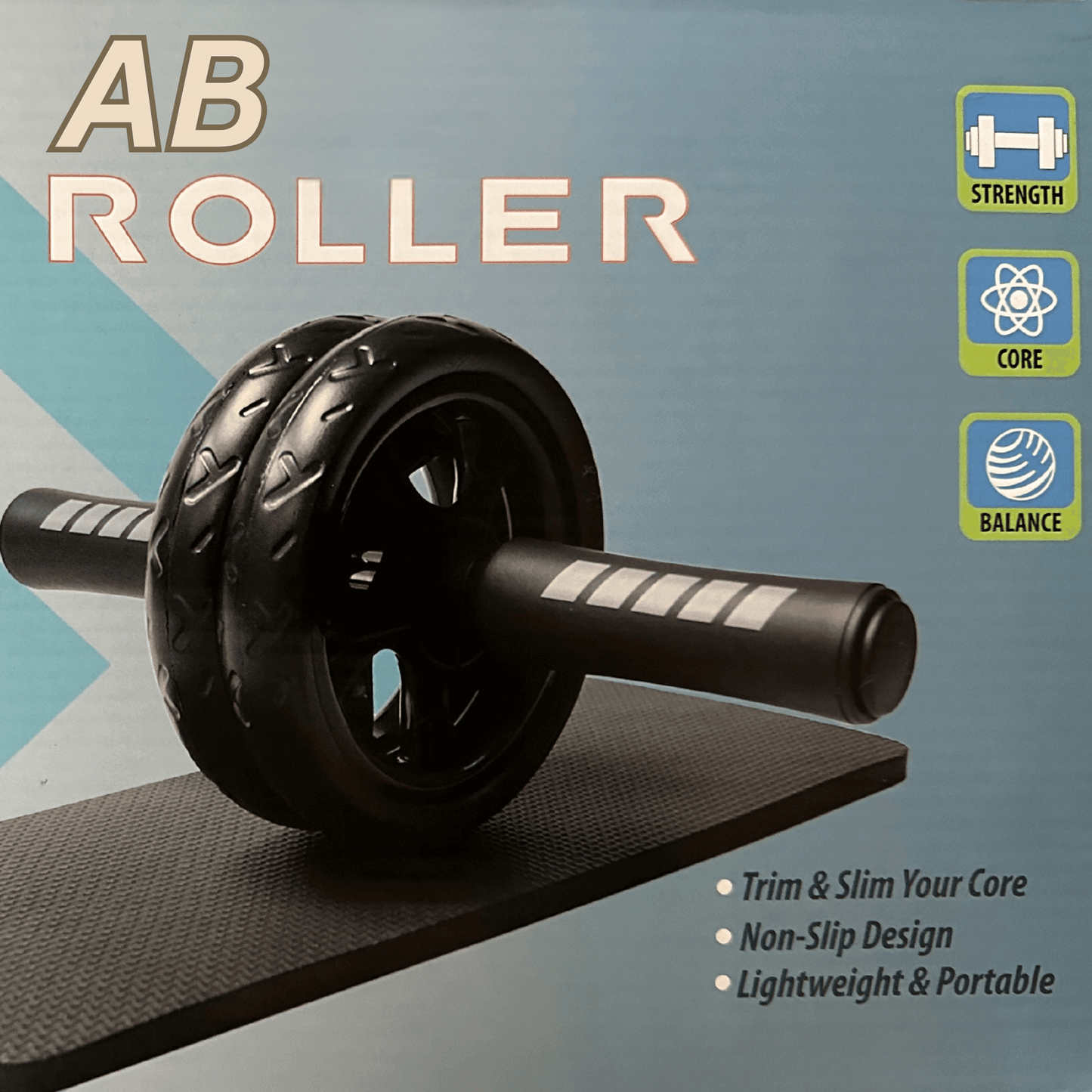 Ab Roller Wheel with Kneeling Pad for Abdominal and Core Strength - TruGlo Fit #