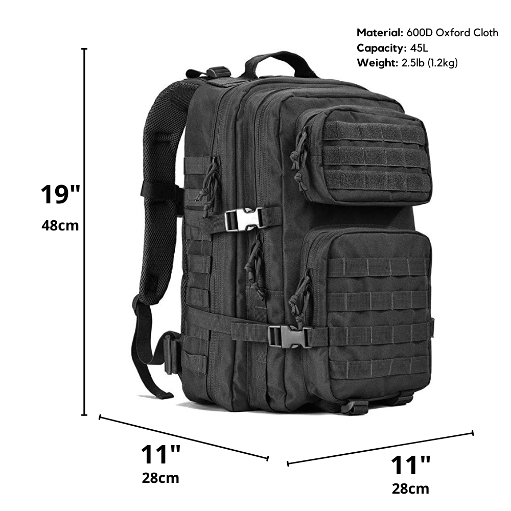 Military 3P Tactical 45L Backpack Army 3 Day Assault Pack Molle Bag - TruGlo Fit #