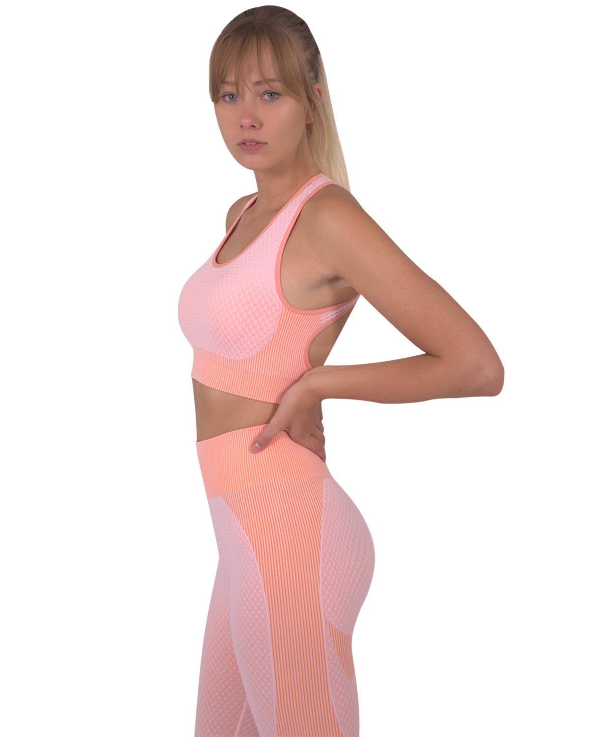 Trois Seamless Sports Bra - Pink - TruGlo Fit #