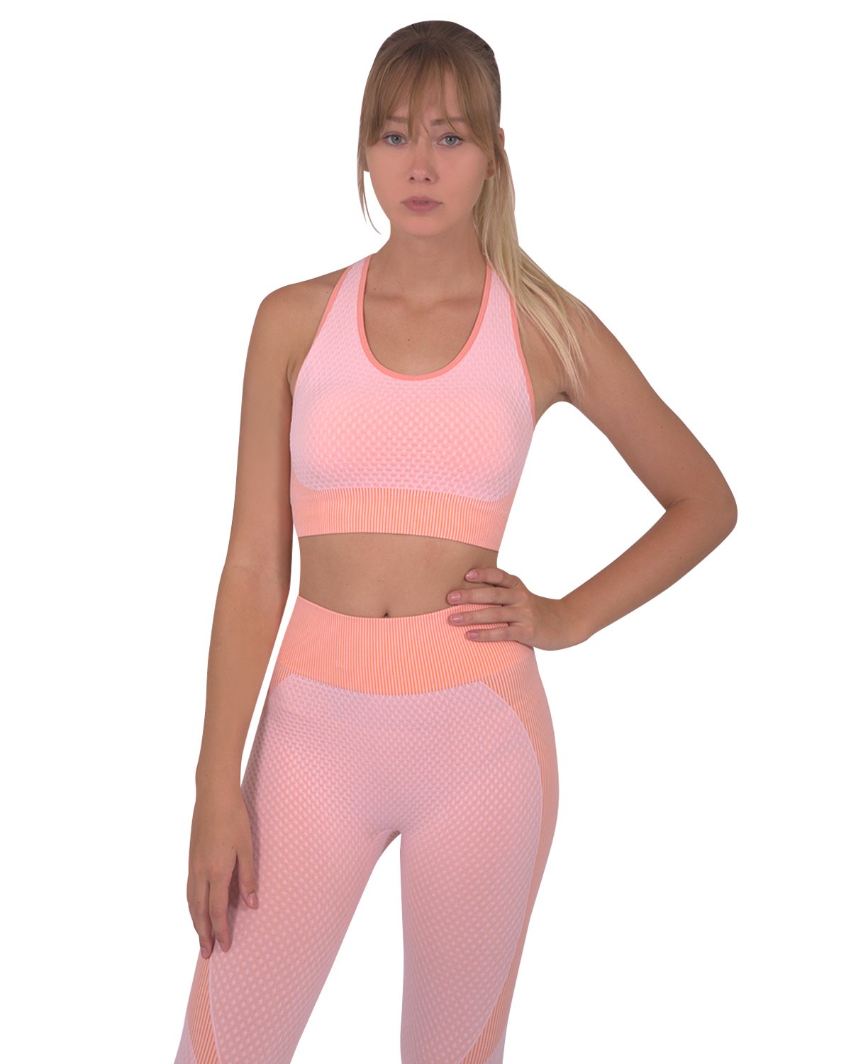 Trois Seamless Sports Bra - Pink - TruGlo Fit #