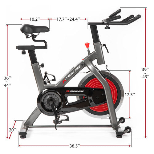 Indoor Cycling Bike 4-Way Adjustable Handlebar & Seat LCD Monitor - TruGlo Fit #