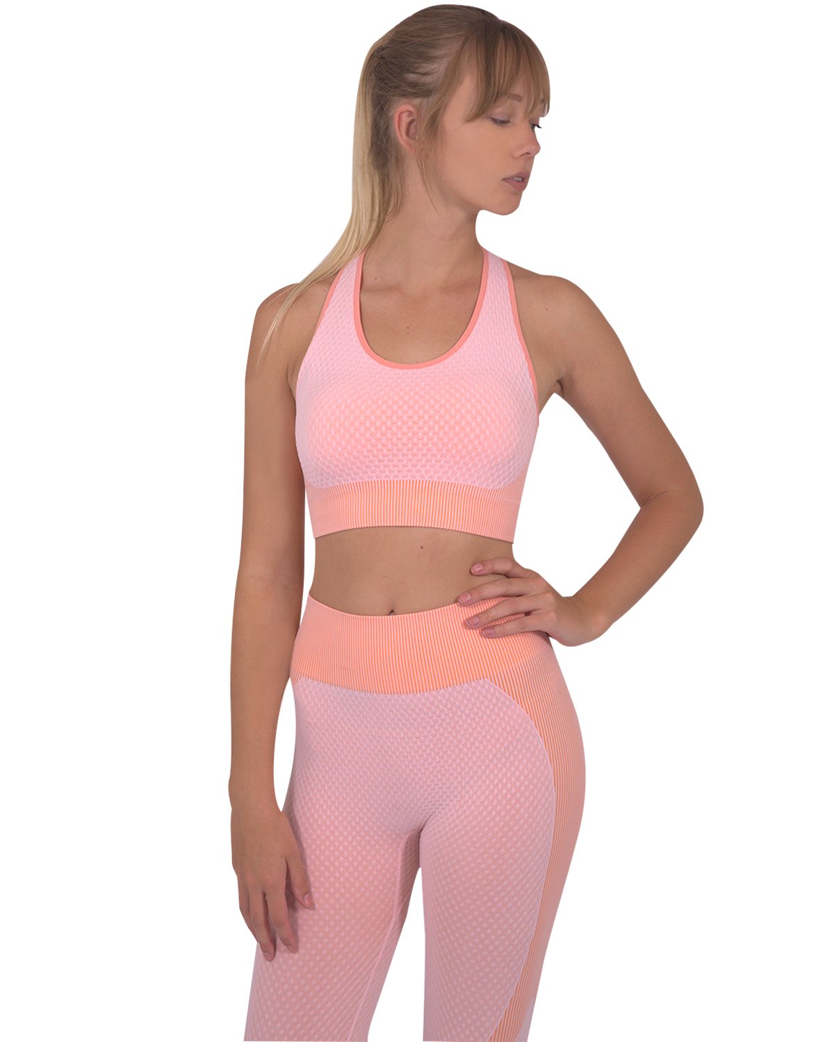 Trois Seamless Sports Bra - Pink - TruGlo Fit #