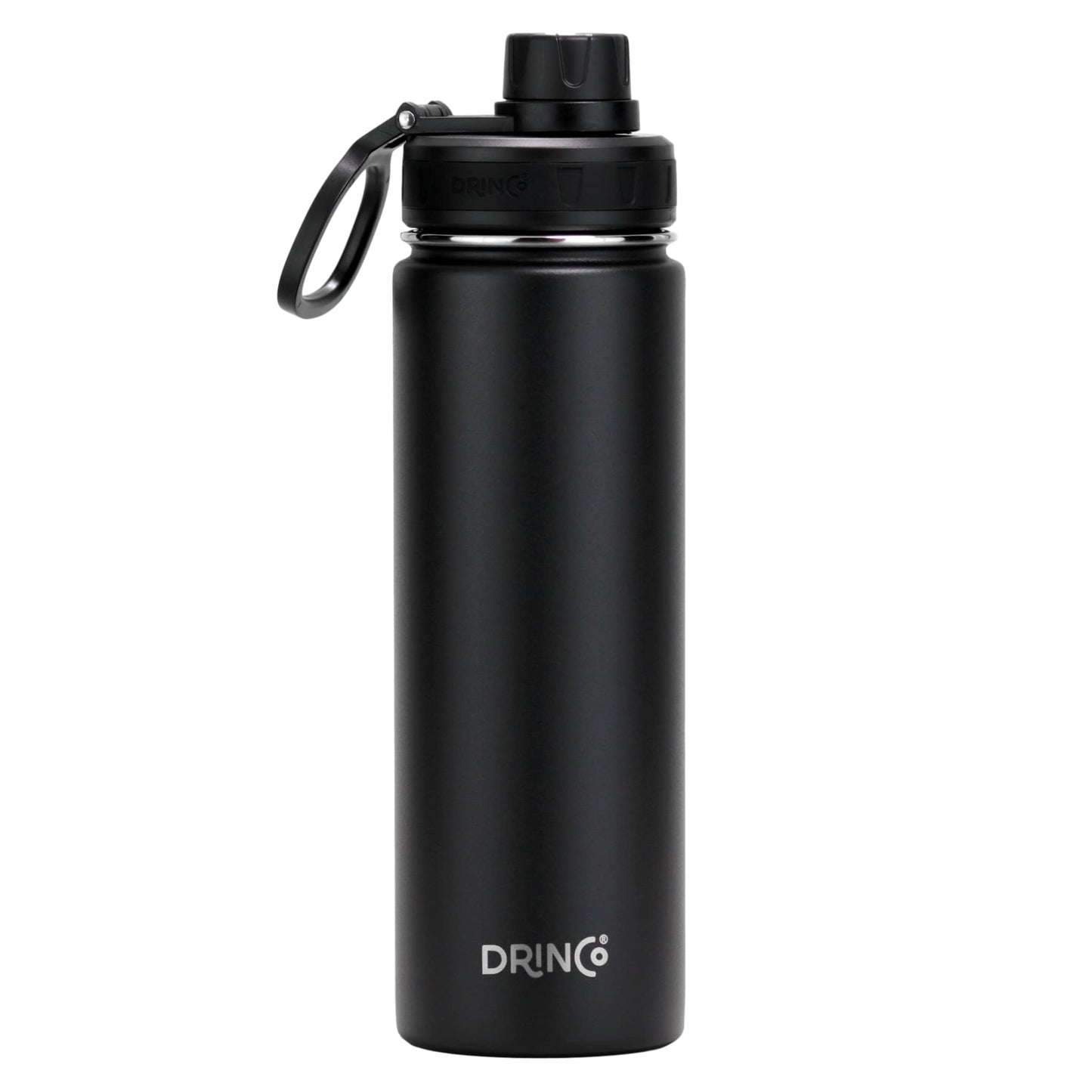 DRINCO® 22oz Stainless Steel Sport Water Bottle - Black - TruGlo Fit #