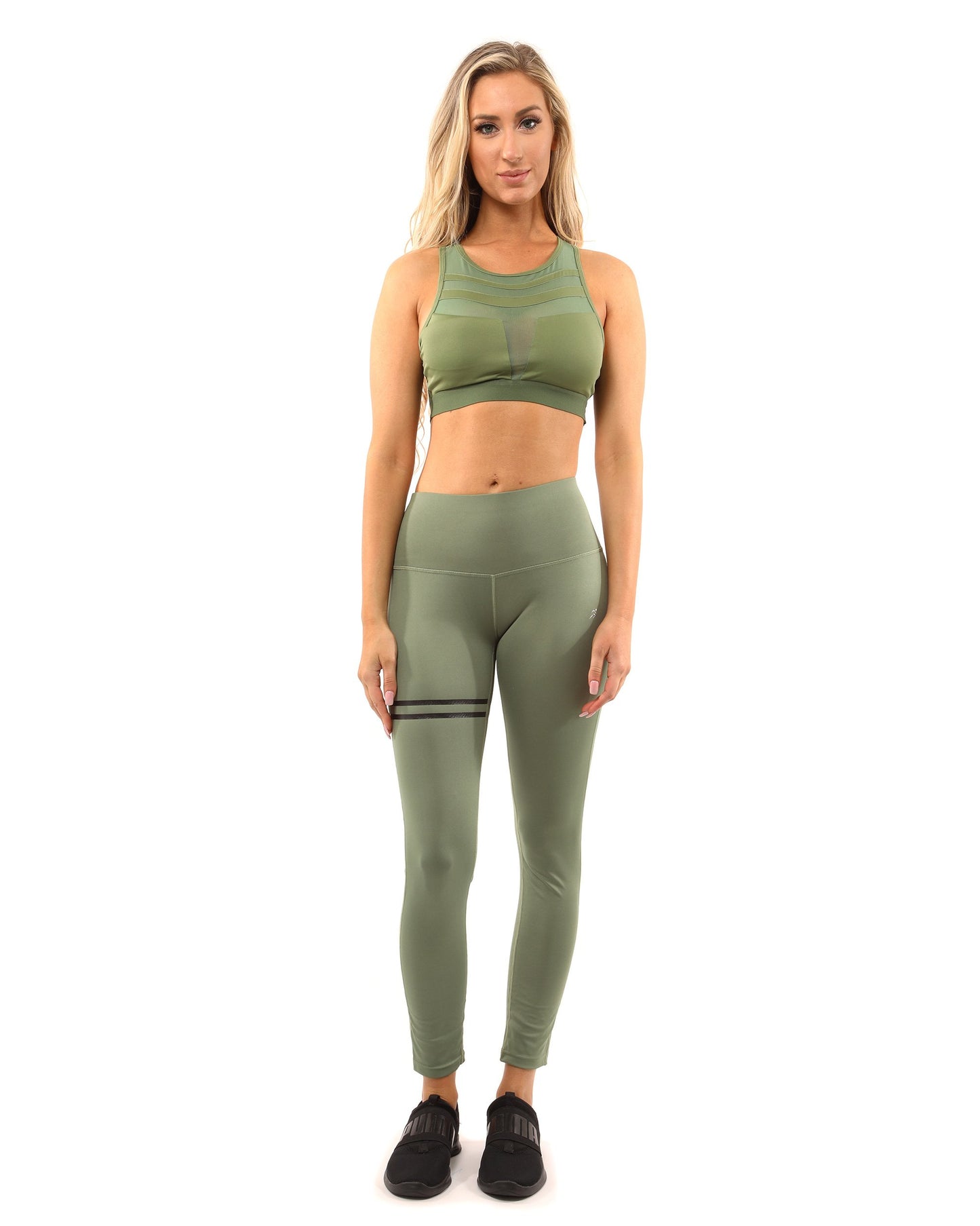 Huntington Set - Leggings & Sports Bra - Olive Green - TruGlo Fit #