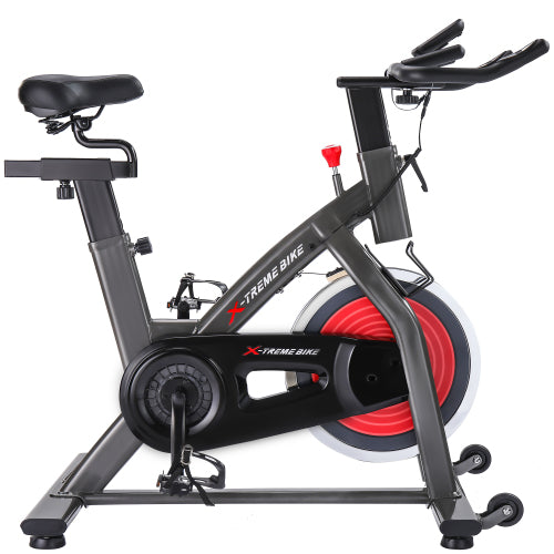 Indoor Cycling Bike 4-Way Adjustable Handlebar & Seat LCD Monitor - TruGlo Fit #