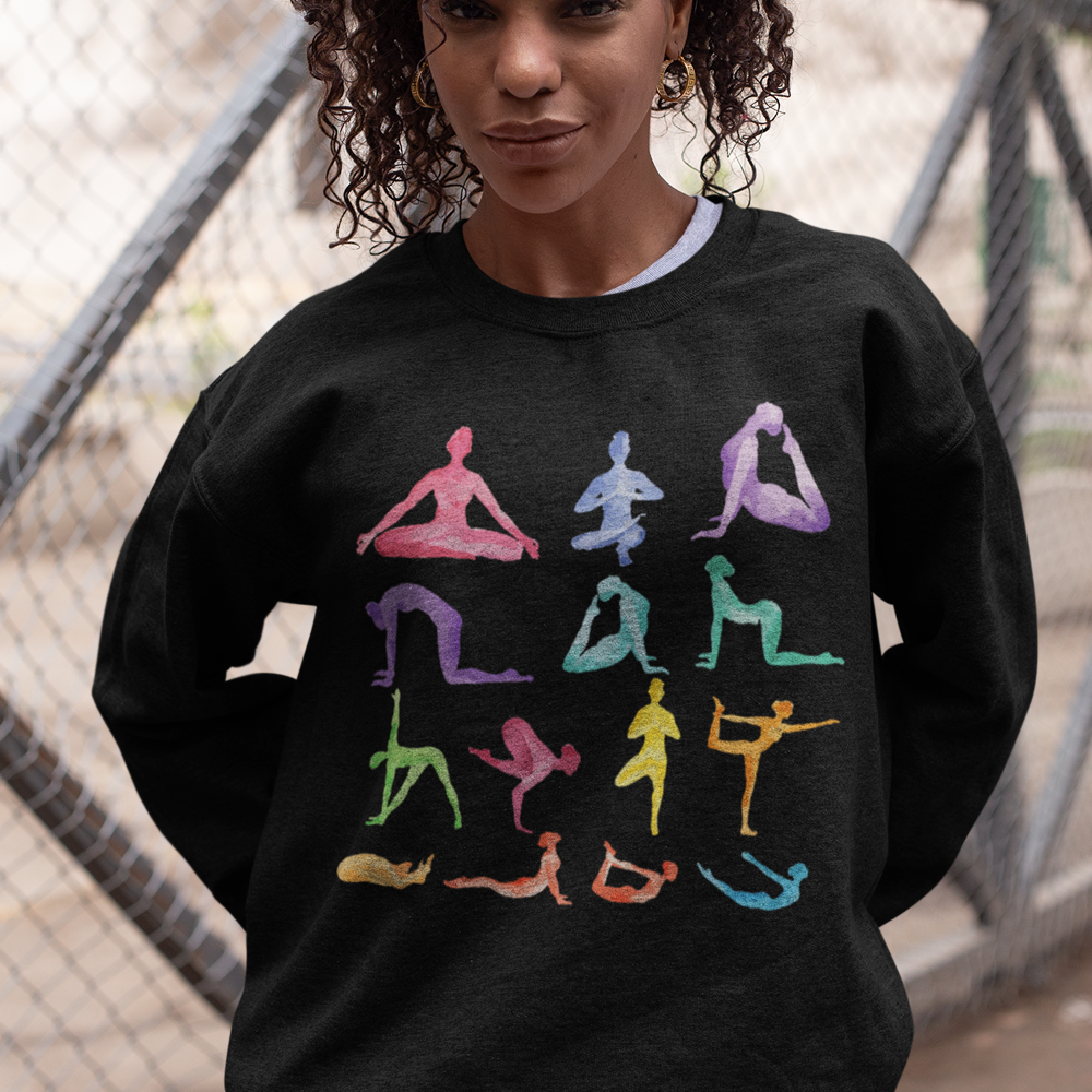 Yoga Theme Crewneck Sweatshirt - TruGlo Fit #