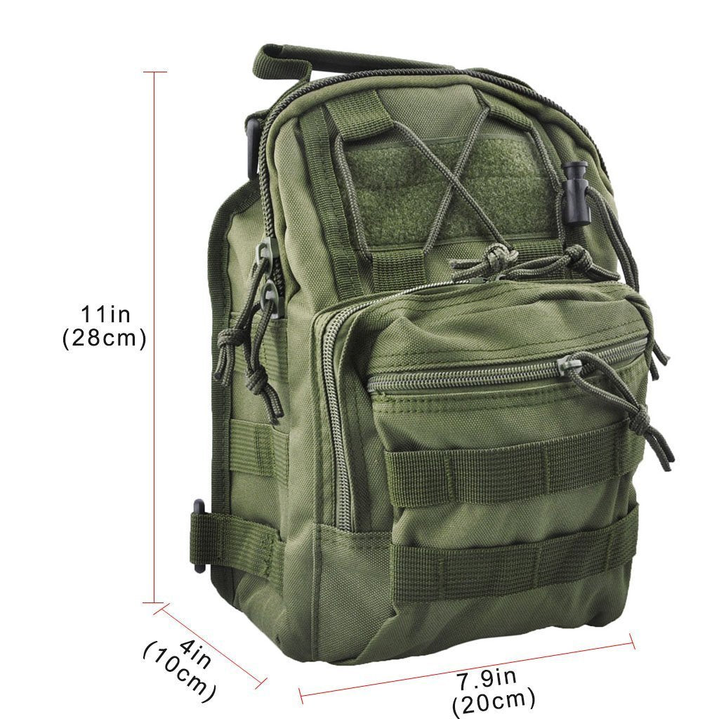 Tactical Military Sling Backpack Shoulder Bag Molle Outdoor Daypack - TruGlo Fit #