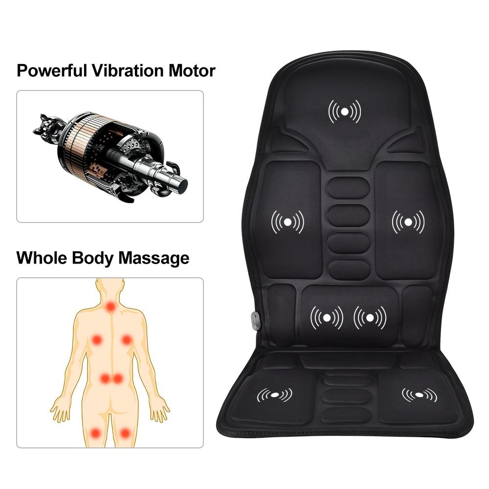 Portable Vibrating Heat Therapy Massage Cushion Mattress - TruGlo Fit #